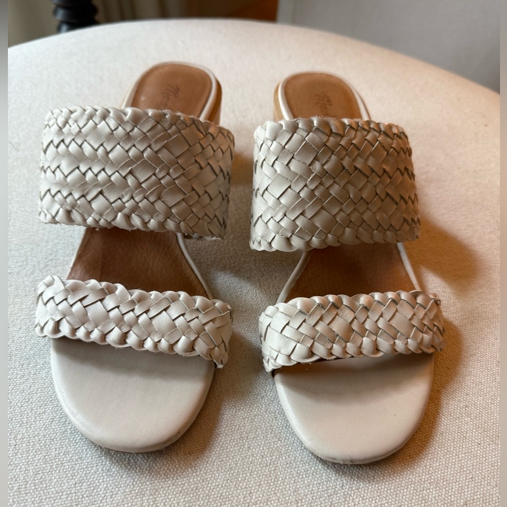 MADEWELL leather woven strap sandal in cream, W size 9 - Picture 5 of 7